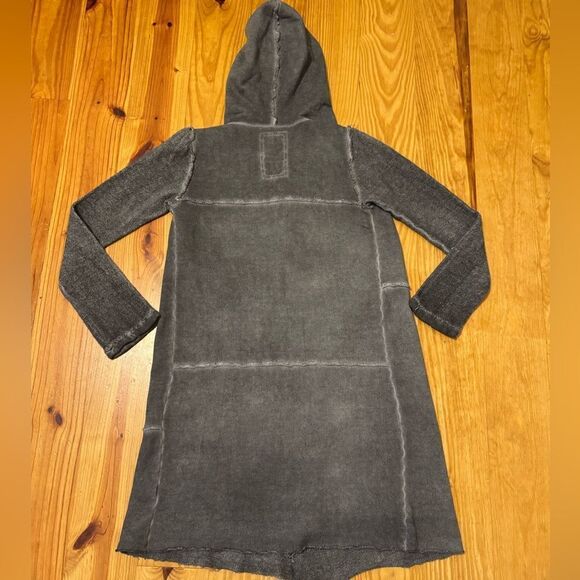 Pete&Greta Johnny Was Gray Draped Open Front Cardigan Hood Size XSmall - Picture 8 of 8